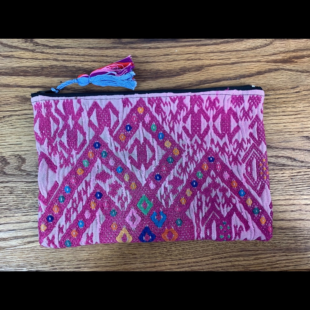 Boho bag, purse, clutch handmade huipil
